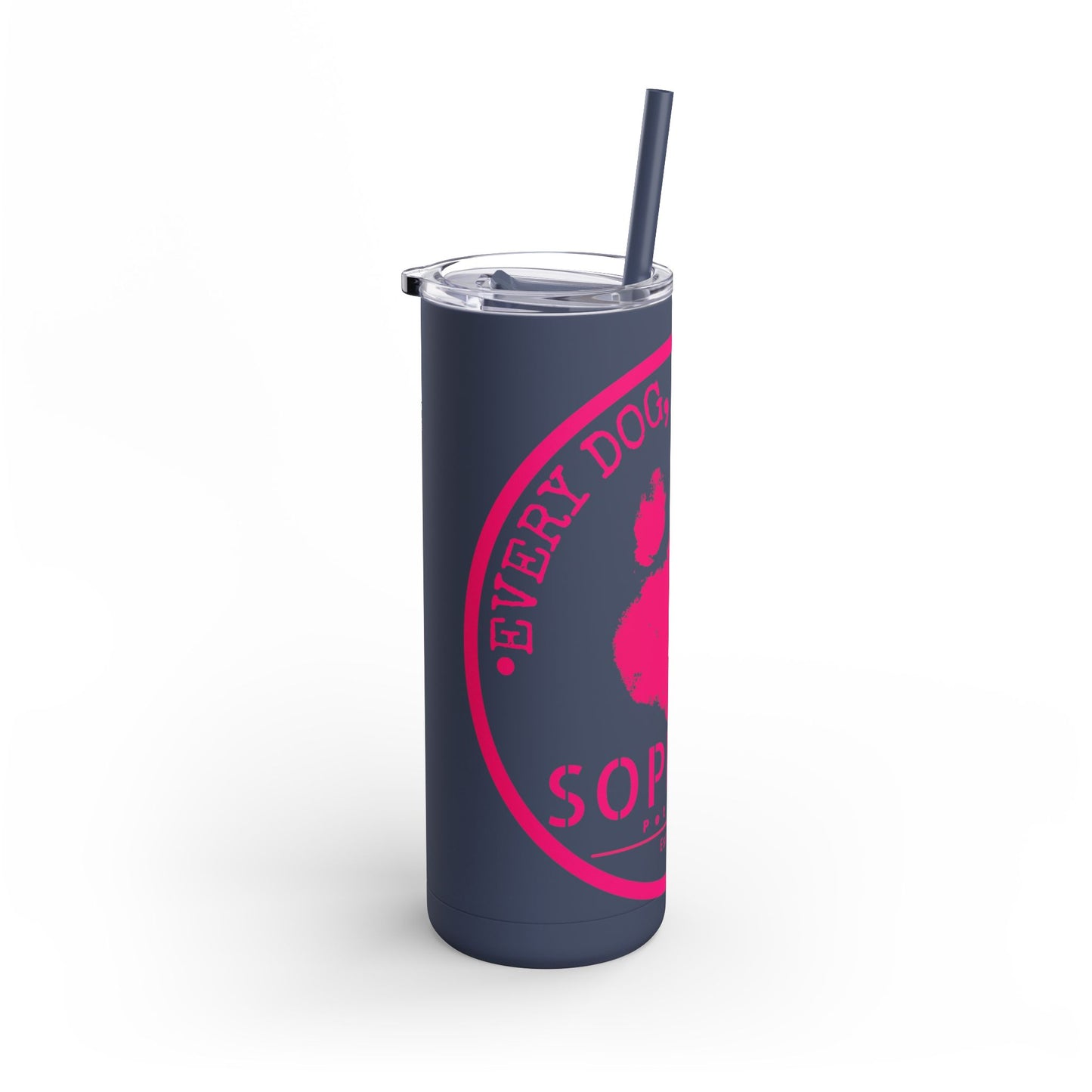 Personalized Pet Lover Tumbler – Custom Matte 20oz Drink Cup with Paw Print Design