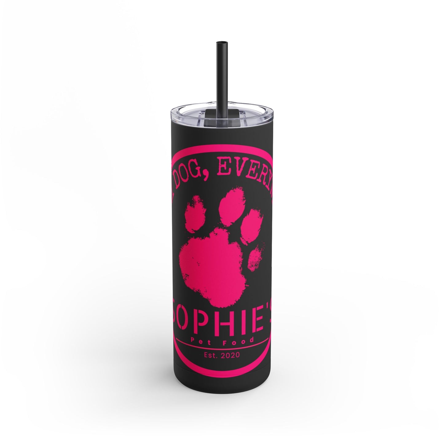 Personalized Pet Lover Tumbler – Custom Matte 20oz Drink Cup with Paw Print Design