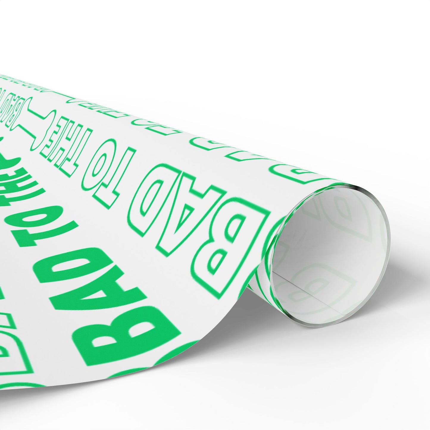 Wrapping Papers - Bad to the Bone Green on White