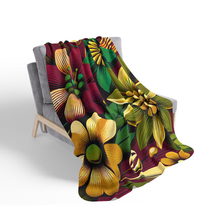 Bold Floral Sherpa Blanket