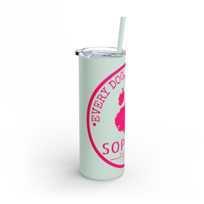 Personalized Pet Lover Tumbler – Custom Matte 20oz Drink Cup with Paw Print Design