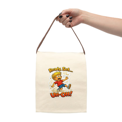 Ready, Set... Uh-Oh! Canvas Lunch Bag with Strap