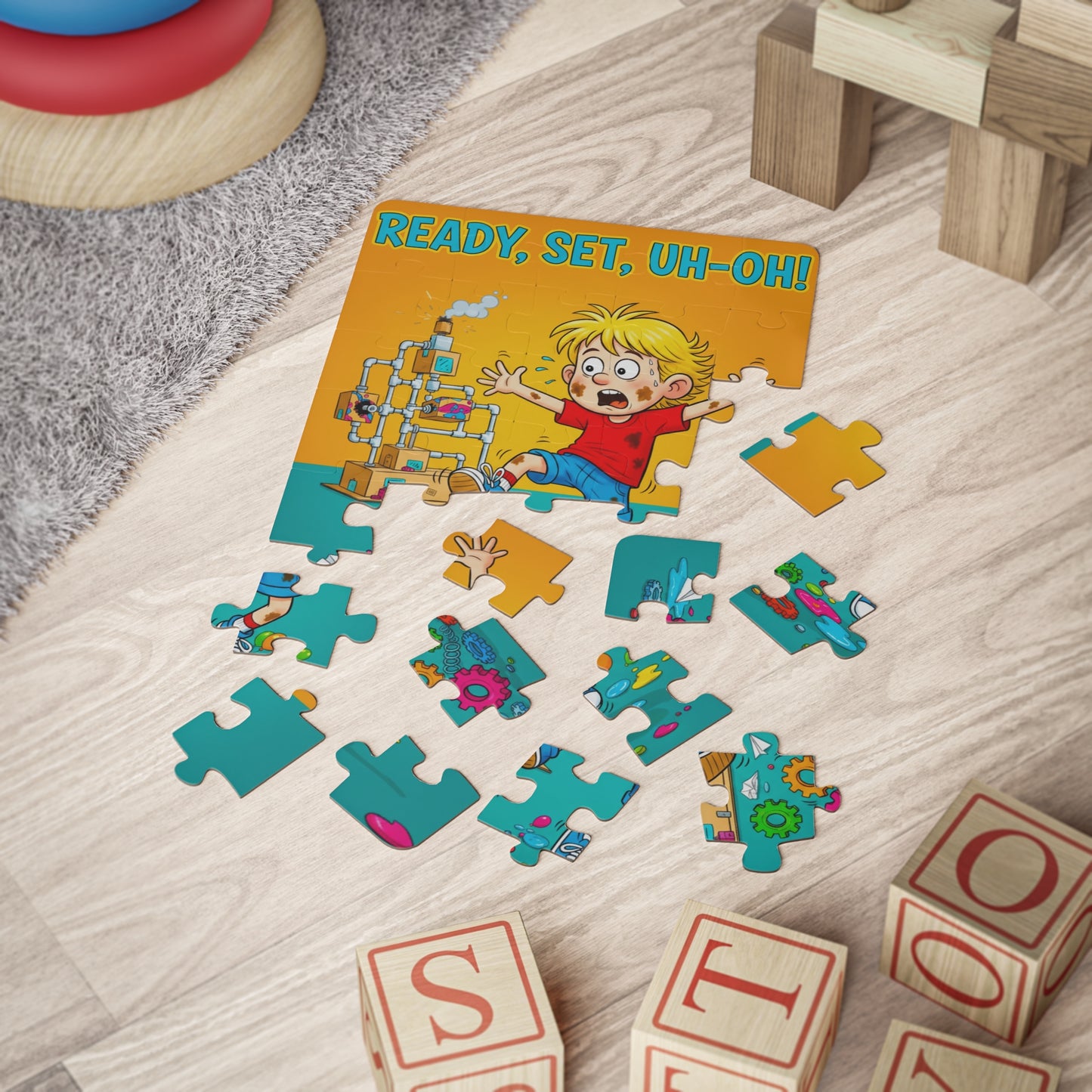 Kids Puzzle — "Ready, Set, Uh-Oh!" 30-Piece Toddler Activity Puzzle