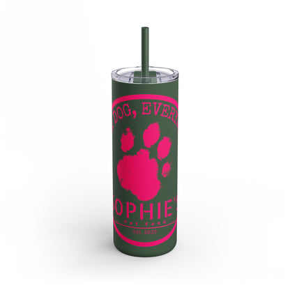 Personalized Pet Lover Tumbler – Custom Matte 20oz Drink Cup with Paw Print Design