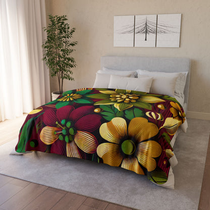 Bold Floral Sherpa Blanket