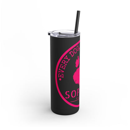Personalized Pet Lover Tumbler – Custom Matte 20oz Drink Cup with Paw Print Design