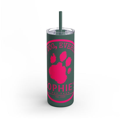 Personalized Pet Lover Tumbler – Custom Matte 20oz Drink Cup with Paw Print Design