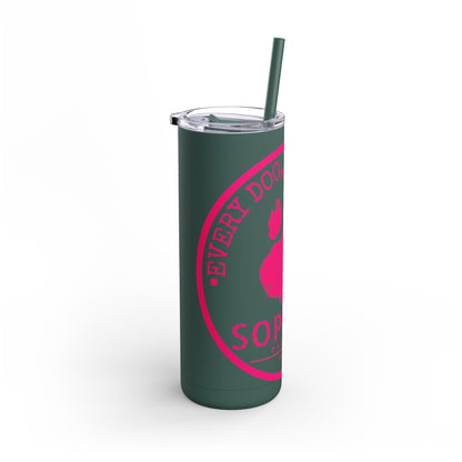 Personalized Pet Lover Tumbler – Custom Matte 20oz Drink Cup with Paw Print Design