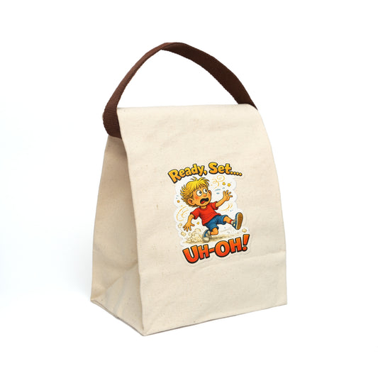 Ready, Set... Uh-Oh! Canvas Lunch Bag with Strap