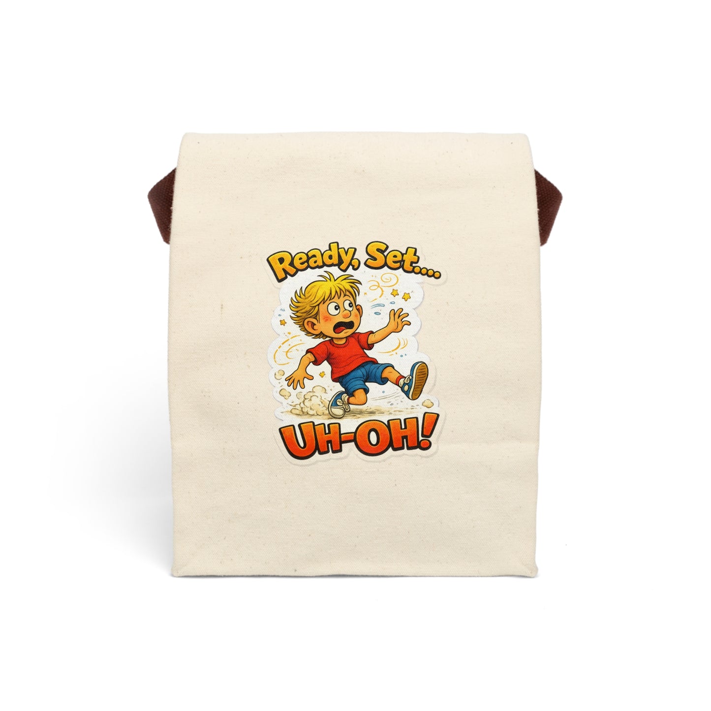 Ready, Set... Uh-Oh! Canvas Lunch Bag with Strap