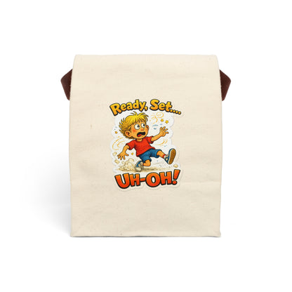 Ready, Set... Uh-Oh! Canvas Lunch Bag with Strap