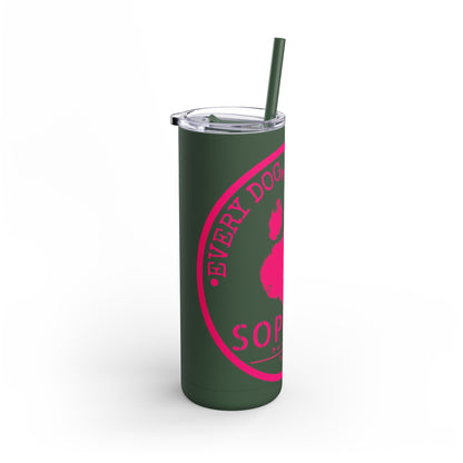Personalized Pet Lover Tumbler – Custom Matte 20oz Drink Cup with Paw Print Design