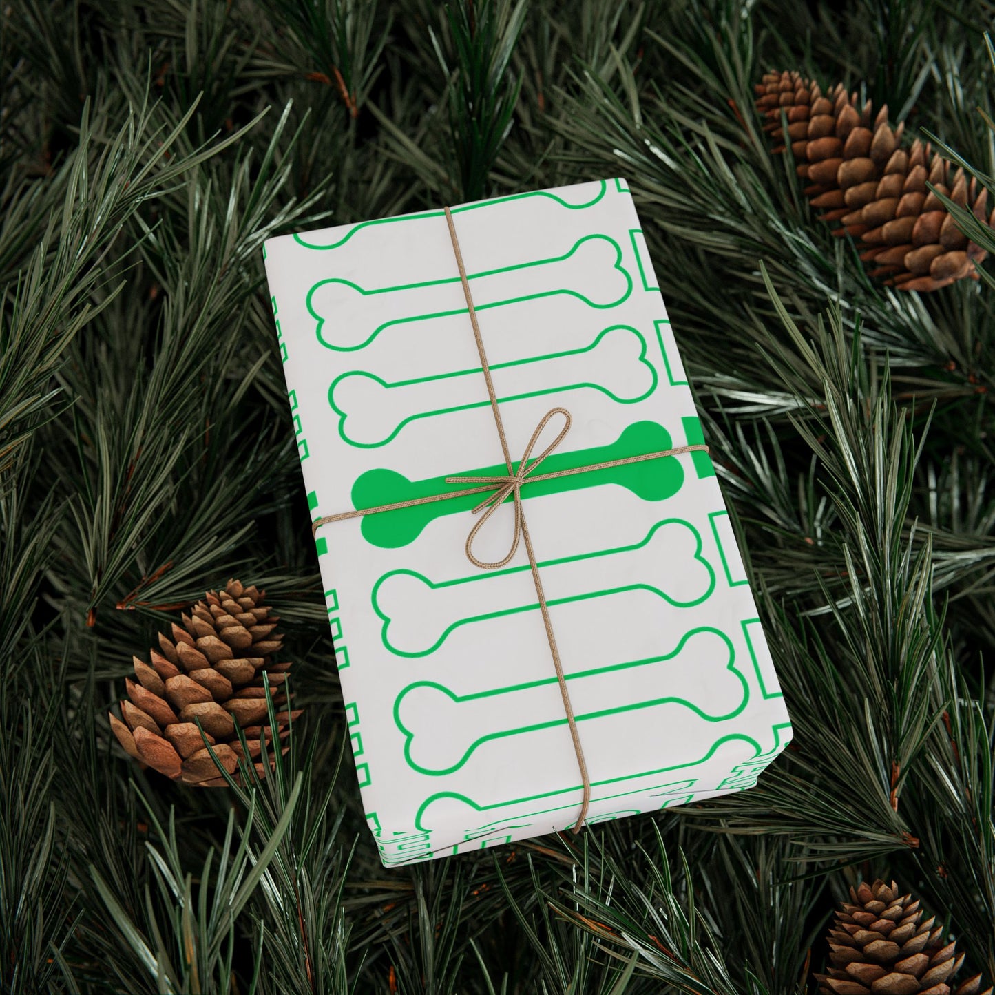 Wrapping Papers - Bad to the Bone Green on White