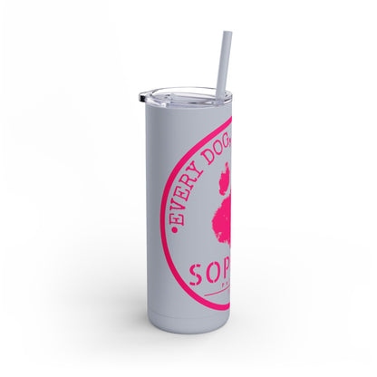 Personalized Pet Lover Tumbler – Custom Matte 20oz Drink Cup with Paw Print Design