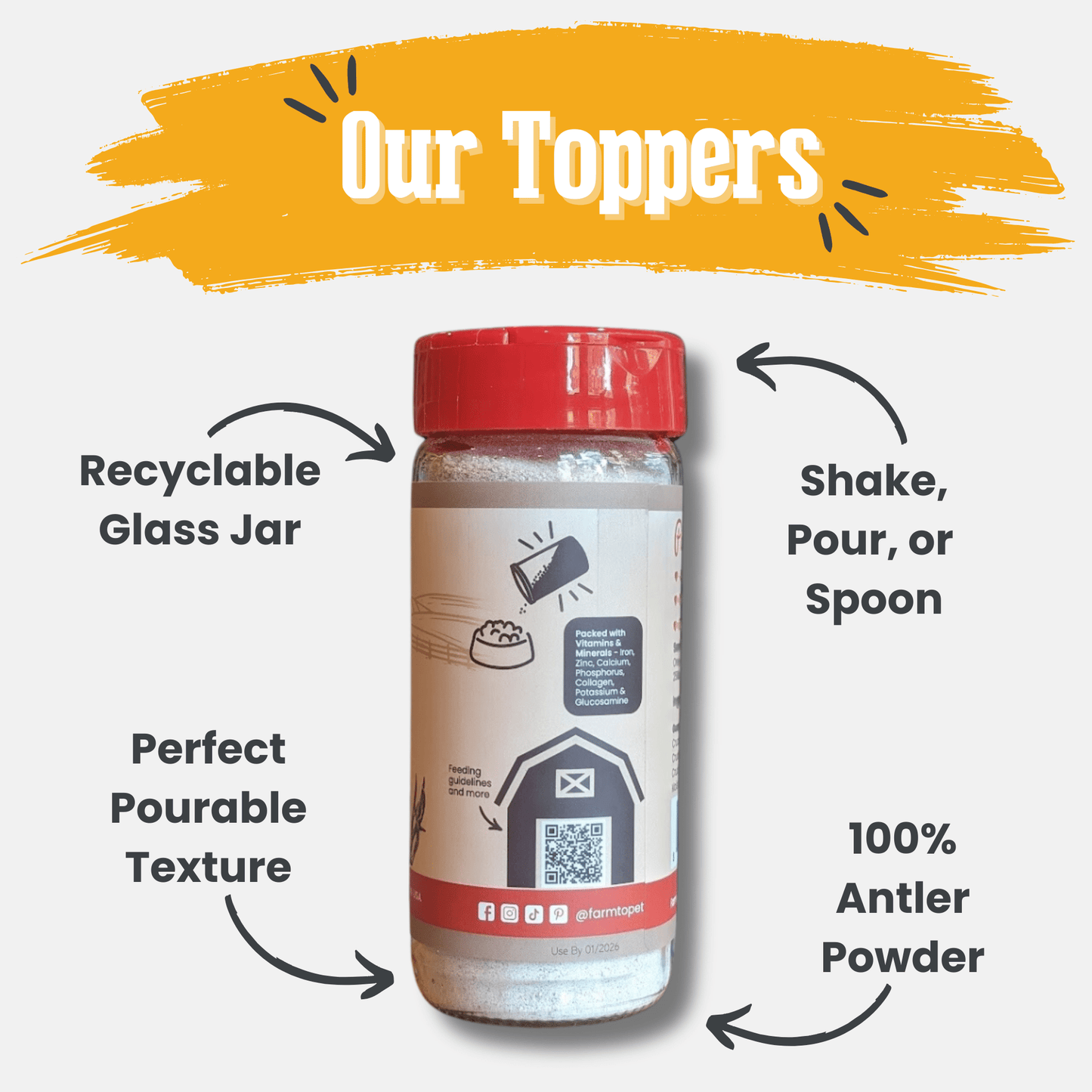 Treat Topper Antler Powder Dog Food Topper | Nutritional Supplement for Dogs and Cats